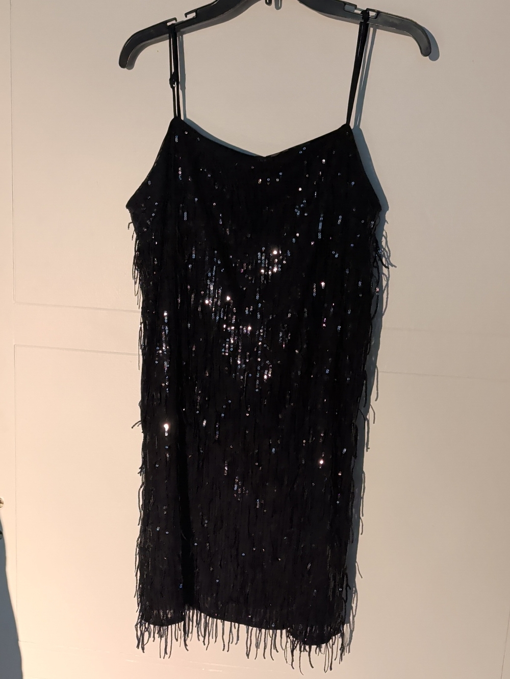 a new day Black Sequin Fringe Mini Dress